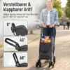 Einkaufstrolley, 46 Liter Tasche, Faltbarer Einkaufswagen Mit Kühltasche, Verstellbarer Griff, Aluminiumrahmen, Dunkelgrau