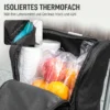 Einkaufstrolley, 46 Liter Tasche, Faltbarer Einkaufswagen Mit Kühltasche, Verstellbarer Griff, Aluminiumrahmen, Schwarz