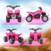 Elektro Kinderquad, LED Licht, Hupe, Breite Reifen, Bequemer Sitz, Rutschfeste Griffe, Rosa