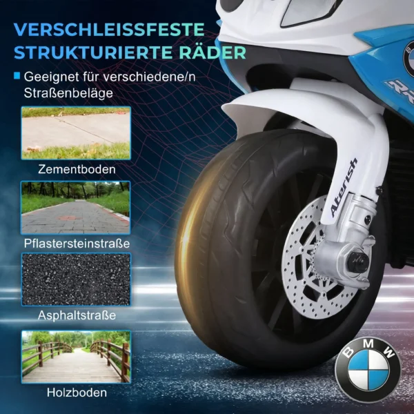 Elektro Motorrad Kinder BMW S1000RR 6V Elektromotorrad Mit Scheinwerfer Musik 2,5 Km/h Für Kinder 18 36 Monaten Blau