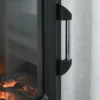 Elektrokamin Mit Heizung, Elektrischer Kamin Mit LED Flammeneffekt, 1000 W/2000 W Dekokamin Mit Thermostat, Elektrisch Kaminfeuer Kaminofen, Schwarz