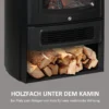 Elektrokamin Mit Heizung, Elektrischer Kamin Mit LED Flammeneffekt, 1000 W/2000 W Dekokamin Mit Thermostat, Elektrisch Kaminfeuer Kaminofen, Schwarz