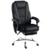 Ergonomischer Bürostuhl Mit Massagefunktion, Fußstütze, Drehbar, Rollbar, Schwarz
