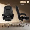 Ergonomischer Bürostuhl Mit Massagefunktion, Fußstütze, Drehbar, Rollbar, Schwarz