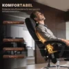 Ergonomischer Bürostuhl Mit Massagefunktion, Fußstütze, Drehbar, Rollbar, Schwarz