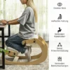 Ergonomischer Kniestuhl, Kniehocker Mit 6 Verstellbaren Einstellungen, Basis Aus Holz Cremeweiß