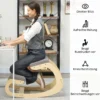 Ergonomischer, Schaukelnder Kniehocker Für Homeoffice, Zur Verbesserung Der Körperhaltung, Hellgrau