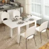 Esstisch Ausziehbar, 140/180 X 80 Cm Küchentisch Für 6 8 Personen, Für Küche, Esszimmer, Weiß