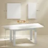 Esstisch Ausziehbar, 140/180 X 80 Cm Küchentisch Für 6 8 Personen, Für Küche, Esszimmer, Weiß