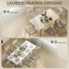Esstisch Ausziehbar, 140/180 X 80 Cm Küchentisch Für 6 8 Personen, Für Küche, Esszimmer, Weiß