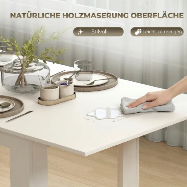 Esstisch Ausziehbar, 140/180 X 80 Cm Küchentisch Für 6 8 Personen, Für Küche, Esszimmer, Weiß