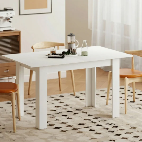 Esstisch Ausziehbar, 140/180 X 80 Cm Küchentisch Für 6 8 Personen, Für Küche, Esszimmer, Weiß