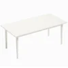 Esstisch Für 8 Personen, Moderner Küchentisch Mit Massivholzbeinen, 180 Cm, Creme