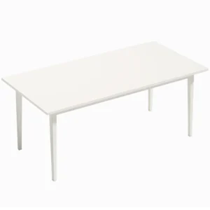 Esstisch Für 8 Personen, Moderner Küchentisch Mit Massivholzbeinen, 180 Cm, Creme