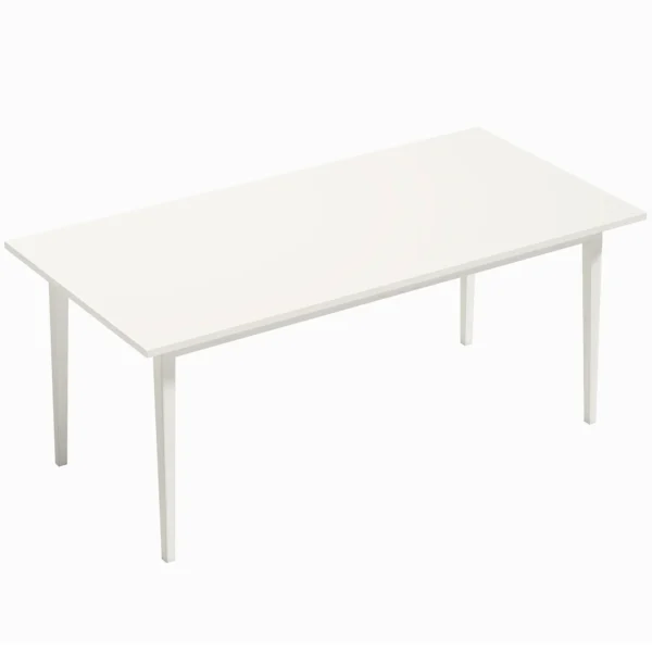 Esstisch Für 8 Personen, Moderner Küchentisch Mit Massivholzbeinen, 180 Cm, Creme