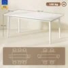 Esstisch Für 8 Personen, Moderner Küchentisch Mit Massivholzbeinen, 180 Cm, Creme