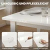 Esstisch Für 8 Personen, Moderner Küchentisch Mit Massivholzbeinen, 180 Cm, Creme