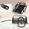 Fahrradanhänger Lastenanhänger Für Fahrrad 40 kg Belastbarkeit Transportanhänger Handwagen Kupplung Stahl Schwarz 139 X 71,5 X 49 Cm