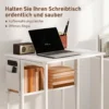 Faltbarer Schreibtisch, Zum Beistelltisch Umwandelbar, Offenes Regal, Weiß