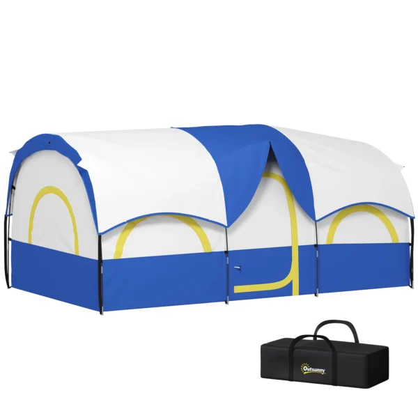 Familien Campingzelt, 2 Schlafzimmer, Zentraler Raum, Wasserdicht, Blau