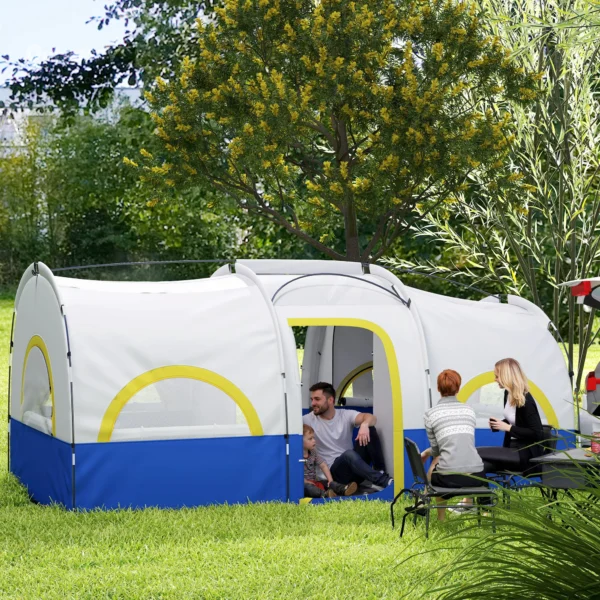 Familien Campingzelt, 2 Schlafzimmer, Zentraler Raum, Wasserdicht, Blau