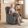 Fernsehsessel Relaxsessel Mit Aufstehhilfe Für Senioren, Chenille Optik, Mit Fernbedienung Und Seitentaschen, Dunkelgrau