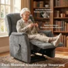 Fernsehsessel Relaxsessel Mit Aufstehhilfe Für Senioren, Chenille Optik, Mit Fernbedienung Und Seitentaschen, Dunkelgrau