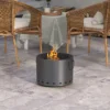 Feuerschale, Rauchfrei, Mit Funkenschutz, Schürhaken, Metall, Ø38x27 Cm, Dunkelgrau