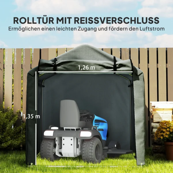 Garagenzelt, Wasserdicht Zeltgarage Mit Tür, UV beständig 220 X 157 X 165 Cm Dunkelgrau