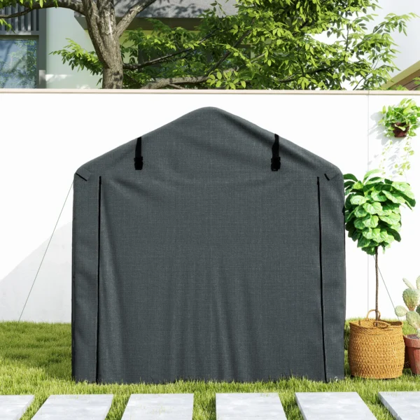 Garagenzelt, Wasserdicht Zeltgarage Mit Tür, UV beständig 220 X 157 X 165 Cm Dunkelgrau