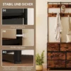 Garderobenständer, Kleiderständer Mit Stoff Schublade, 14 Haken Für Flur, Schlafzimmer, Rustikal Braun, Höhe 183 Cm