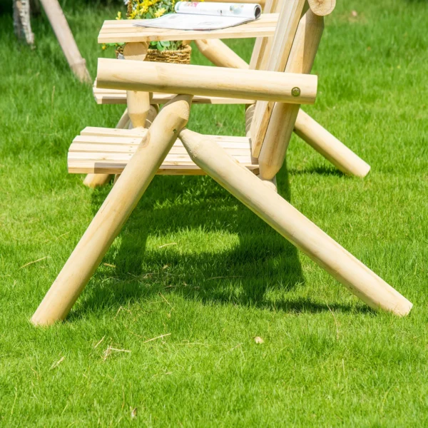 Gartenbank Kombination Für 2 Personen, Integrierter Tisch, Naturholz, 157 X 88 X 103 Cm
