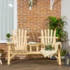 Gartenbank Kombination Für 2 Personen, Integrierter Tisch, Naturholz, 157 X 88 X 103 Cm