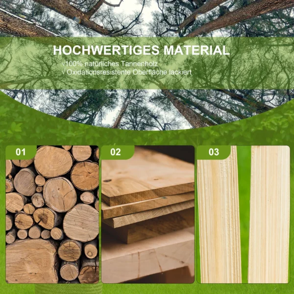 Gartenbank Kombination Für 2 Personen, Integrierter Tisch, Naturholz, 157 X 88 X 103 Cm
