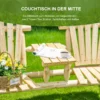 Gartenbank Kombination Für 2 Personen, Integrierter Tisch, Naturholz, 157 X 88 X 103 Cm