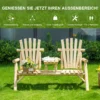 Gartenbank Kombination Für 2 Personen, Integrierter Tisch, Naturholz, 157 X 88 X 103 Cm