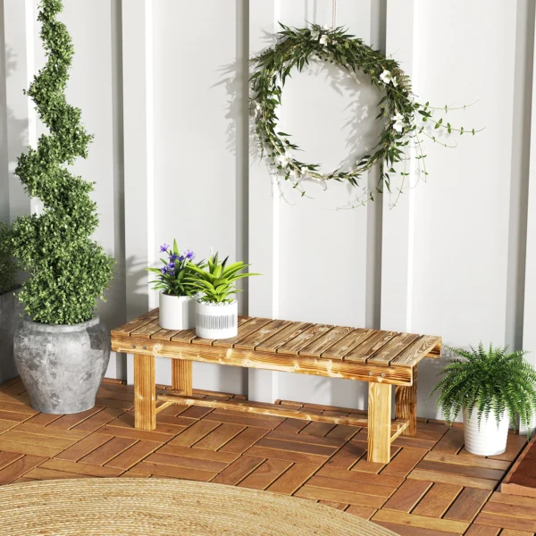 Gartenbank, Sitzbank, Für 2 Personen, Rustikal, 110 X 38 X 35 Cm, Dunkelbraun