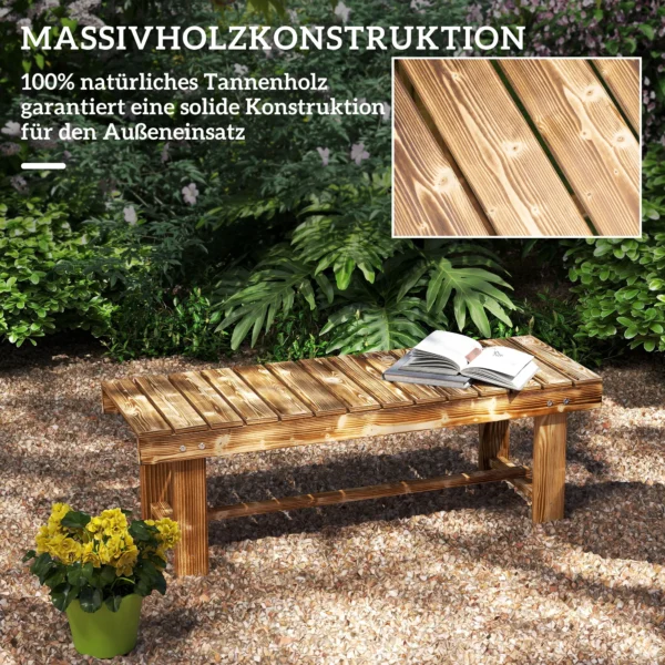 Gartenbank, Sitzbank, Für 2 Personen, Rustikal, 110 X 38 X 35 Cm, Dunkelbraun