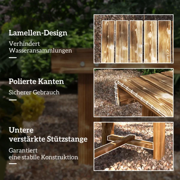 Gartenbank, Sitzbank, Für 2 Personen, Rustikal, 110 X 38 X 35 Cm, Dunkelbraun