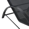 Gartenlounge Set, 2 Liegen Mit Beistelltisch, Atmungsaktiver Stoff, Stabiler Metallrahmen, Schwarz