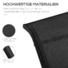 Gartenlounge Set, 2 Liegen Mit Beistelltisch, Atmungsaktiver Stoff, Stabiler Metallrahmen, Schwarz