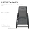 Gartenlounge Set, 2 Liegen Mit Beistelltisch, Atmungsaktiver Stoff, Stabiler Metallrahmen, Schwarz