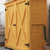 Gartenschrank, Geräteschuppen Aus Holz, Wetterfest Geräteschrank Mit 2 Türen Asphaltdach 110 X 55 X 117 Cm, Gelb