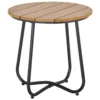 Gartentisch Rundtisch Elegant Gartenmöbel Stabil Verstellbare Füße Dekoration Garten Terrasse Wohnzimmer Stahlboden Braun Ø49 X 48H Cm