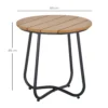 Gartentisch Rundtisch Elegant Gartenmöbel Stabil Verstellbare Füße Dekoration Garten Terrasse Wohnzimmer Stahlboden Braun Ø49 X 48H Cm