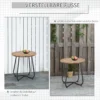 Gartentisch Rundtisch Elegant Gartenmöbel Stabil Verstellbare Füße Dekoration Garten Terrasse Wohnzimmer Stahlboden Braun Ø49 X 48H Cm