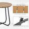 Gartentisch Rundtisch Elegant Gartenmöbel Stabil Verstellbare Füße Dekoration Garten Terrasse Wohnzimmer Stahlboden Braun Ø49 X 48H Cm