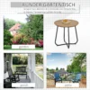 Gartentisch Rundtisch Elegant Gartenmöbel Stabil Verstellbare Füße Dekoration Garten Terrasse Wohnzimmer Stahlboden Braun Ø49 X 48H Cm