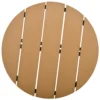 Gartentisch Rundtisch Elegant Gartenmöbel Stabil Verstellbare Füße Dekoration Garten Terrasse Wohnzimmer Stahlboden Braun Ø49 X 48H Cm