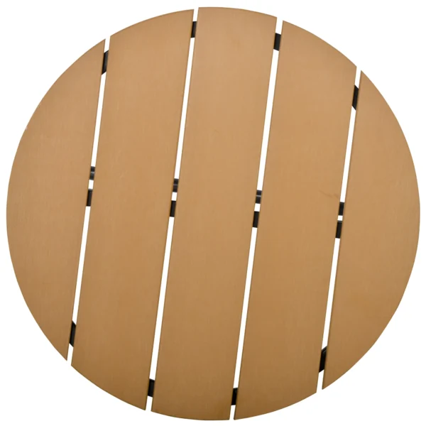 Gartentisch Rundtisch Elegant Gartenmöbel Stabil Verstellbare Füße Dekoration Garten Terrasse Wohnzimmer Stahlboden Braun Ø49 X 48H Cm